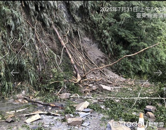 ▲▼      公路單位封閉金崙至多良的南下路段       。（圖／記者楊晨東翻攝）