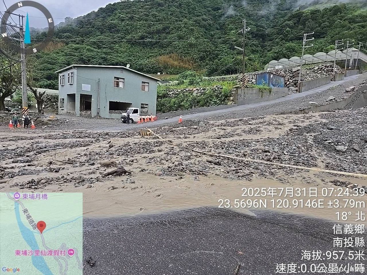 南投山區24小時雨量飆600毫米　東埔投95線土石流搶通中