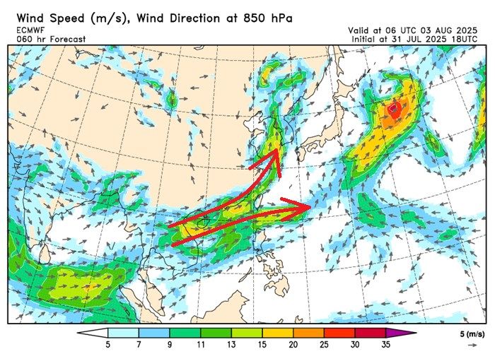 ▲▼大氣長河明顯減弱。（圖／翻攝自Facebook／鄭明典名稱）