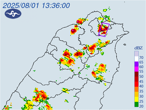 ▲大雷雨即時訊息 。（圖／氣象署提供）