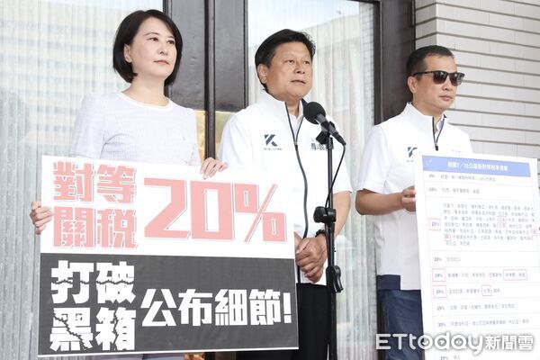 ▲▼國民黨團 召開 針對美國對等關稅 記者會 傅崐萁 王鴻薇 羅智強。（圖／記者屠惠剛攝）