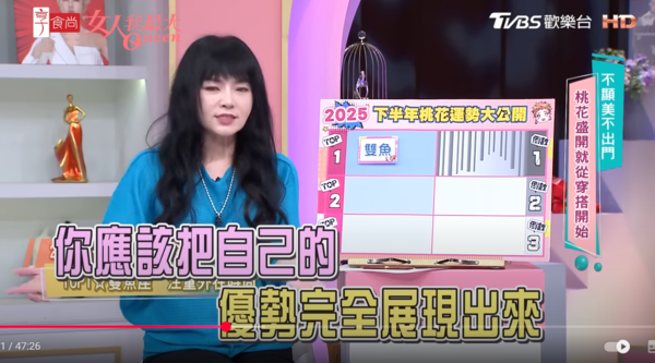 ▲▼唐綺陽。（圖／翻攝自YouTube／女人我最大）