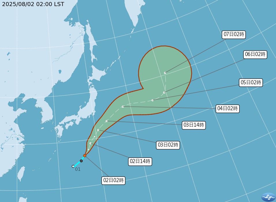 ▲▼TD13（準白鹿颱風）潛勢路徑圖。（圖／記者葉國吏攝）