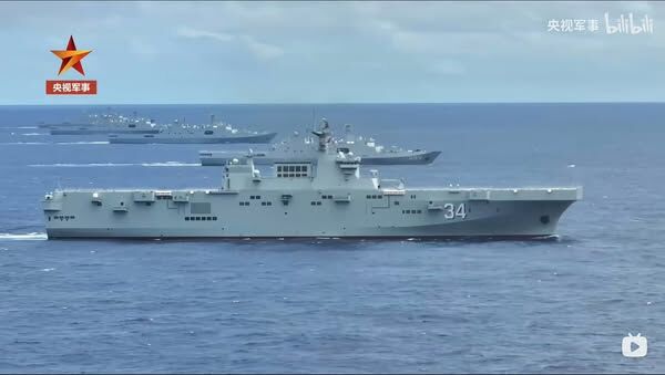 ▲▼▲▼解放軍海軍第四艘075型兩棲攻擊艦「湖北艦」入列南海艦隊。（圖／翻攝自人民日報） 