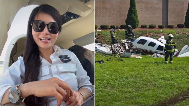 ▲▼小飛機「無聲下墜」摔成碎片！　罹難女機師最後直播畫面曝光。（左圖／翻攝臉書；右圖／格林伍德警察局）