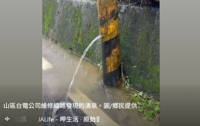 南投暴雨驚見「電線桿尿尿」！網笑：原來是男的　台電示警勿靠近