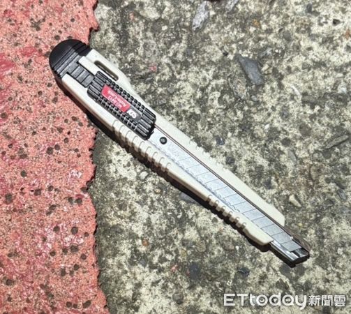 ▲王女當街持刀引發恐慌，警方火速到場逮人。（圖／記者張君豪翻攝）