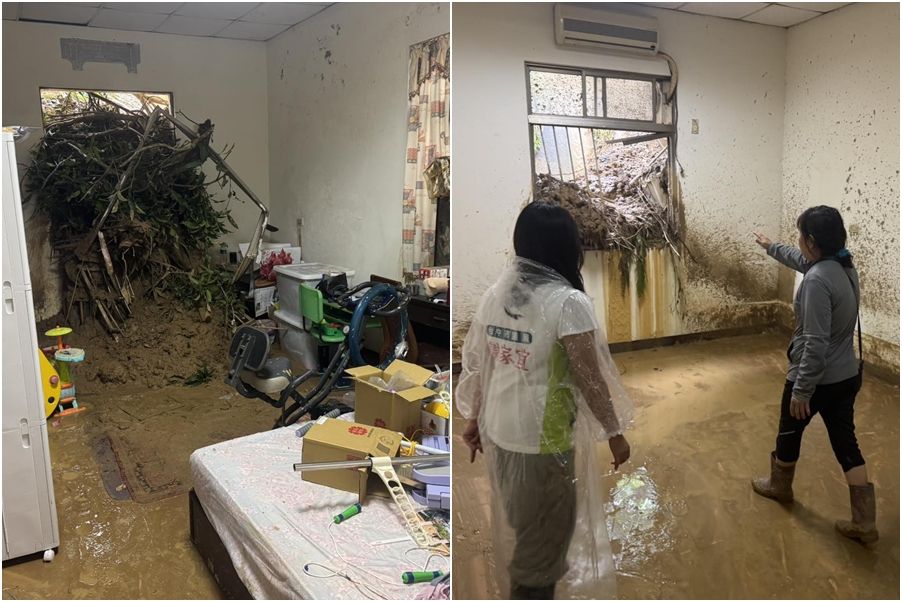 ▲▼土石流沖破窗噴滿屋！　台中居民聽見「轟隆聲」全家逃亡。（圖／翻攝謝家宜粉絲團）