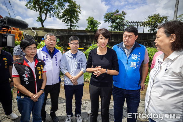 ▲南投縣長許淑華與立委游顥、中央單位一同會勘豪雨淹水災情，將建滯洪池改善狀況。（圖／南投縣政府提供）
