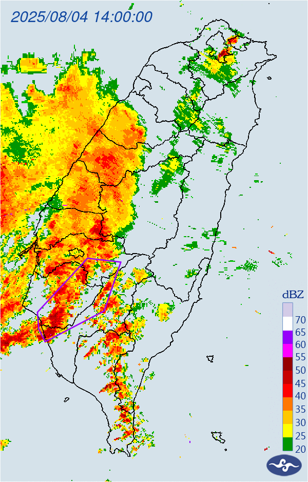 ▲▼大雷雨即時訊息 。（圖／氣象署提供）