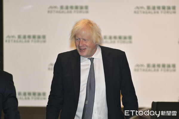 ▲▼英國前首相強生出席「凱達格蘭論壇：2025印太安全對話」。（圖／記者湯興漢攝）
