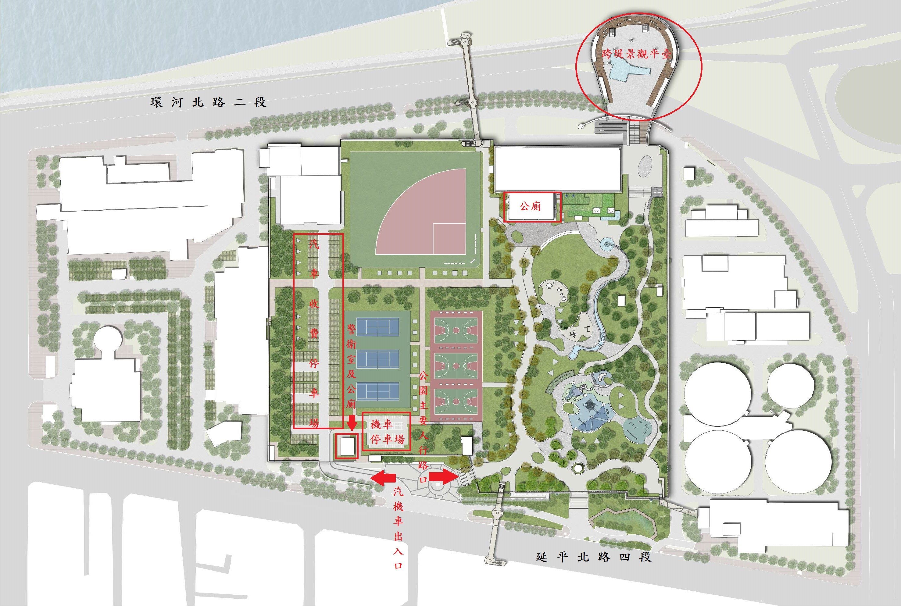 ▲「迪化跨堤景觀平台」是大稻埕煙火私房點，平台延伸橫跨環河北路至堤外。（圖／北市工務局提供）