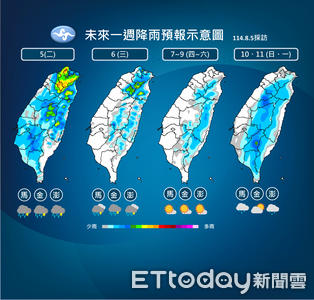 北部午後留意較大雨勢　南邊又有熱帶擾動發展中