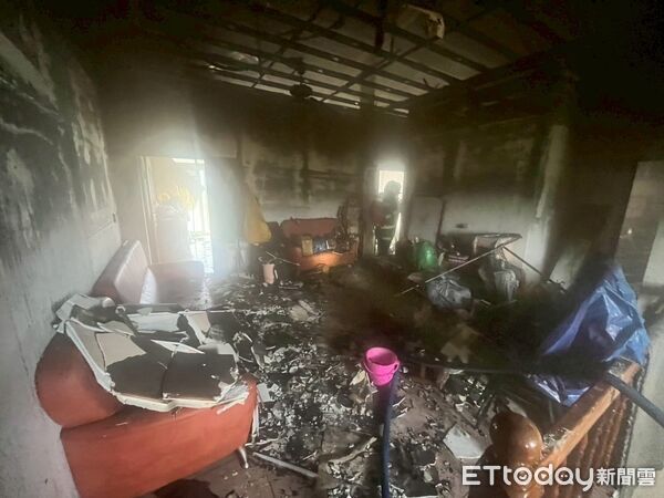 ▲埔里鎮雙吉路今天早上發生住宅火警。（圖／記者高堂堯翻攝）