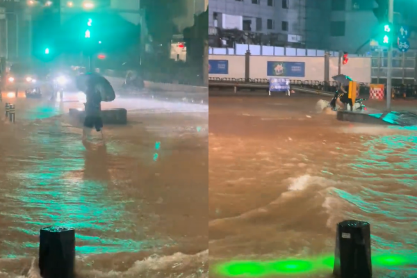 ▲▼深圳暴雨紅色預警。（圖／翻攝自微博）