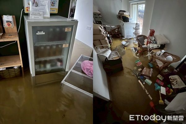 ▲▼《及林春咖啡館》淹水。（圖／蕭越提供)