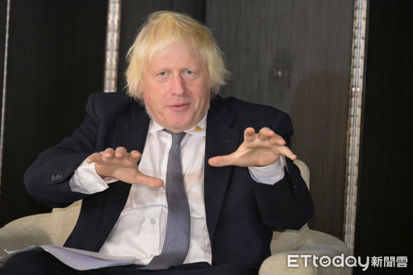 ▲▼英國前首相強生出席媒體見面會。（圖／記者黃國霖攝）