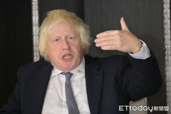 ▲▼英國前首相強生出席媒體見面會。（圖／記者黃國霖攝）