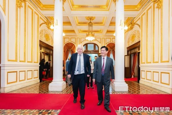 ▲▼外交部長林佳龍午宴歡迎前英國首相強生。（圖／翻攝自Facebook／林佳龍）