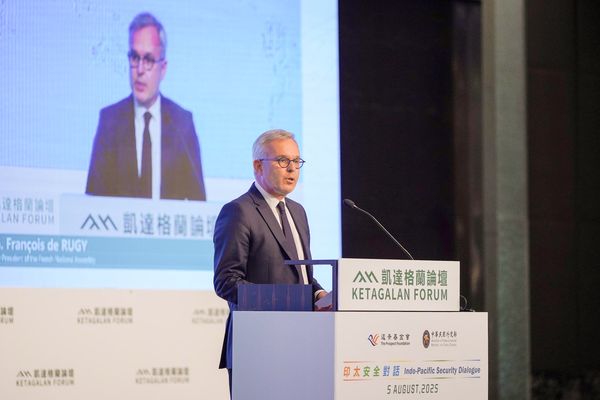 ▲▼外交部與「財團法人兩岸交流遠景基金會」合辦第9屆「凱達格蘭論壇：2025印太安全對話」，法國國民議會前議長戴扈傑（Fran&ccedil;ois de Rugy）應邀發表專題演講。（圖／外交部提供）