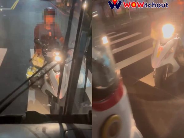 ▲▼許姓機車騎士攔下公車，司機下車與騎士發生爭吵             。（圖／翻攝Youtube）