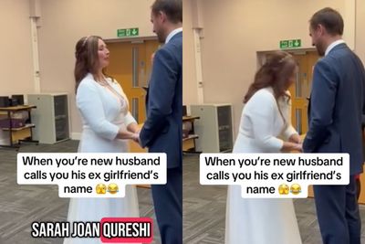 尷尬！新郎結婚誓詞「喊成前女友名字」　新娘反應全被拍下
