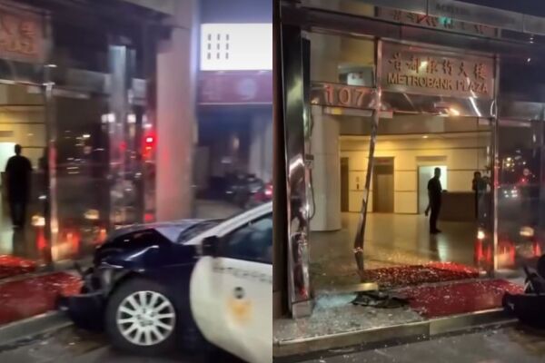 網友目睹警車自撞。（圖／翻攝自Facebook／爆料公社公開版）