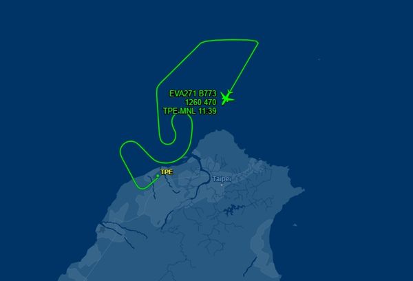 ▲▼長榮飛馬尼拉航班在北部外海折返 。（圖／翻攝FlightAware）