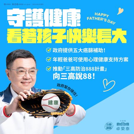 ▲▼卓榮泰慶祝父親節。（圖／翻攝自Facebook／卓榮泰）