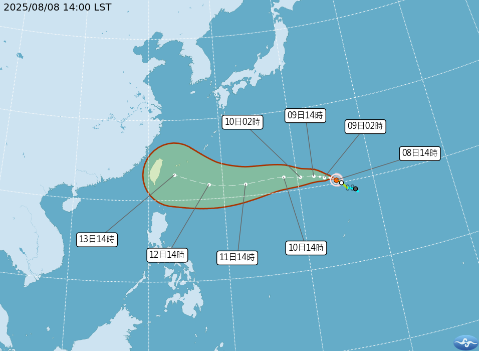 ▲▼楊柳颱風和天氣影響。（圖／氣象署提供）
