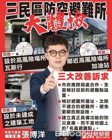 ▲▼高雄避難所設置位置被抓包在加油站、瓦斯行旁，遭譏諷「躲比不躲還危險」。（圖／記者賴文萱翻攝）