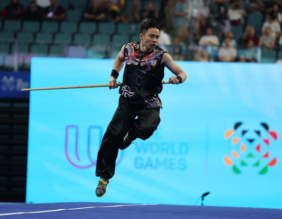 ▲中華隊本屆世運會首面獎牌出爐，劉菖閔武術項目奪銅牌。（圖／中華奧會提供）