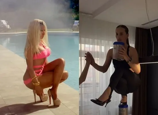 ▲網紅模仿妮姬米娜骨折了。（圖／翻攝自IG）