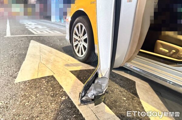▲騎士賴男因小黃司機突然開車門被撞飛多處擦傷送醫。（圖／記者張君豪翻攝）