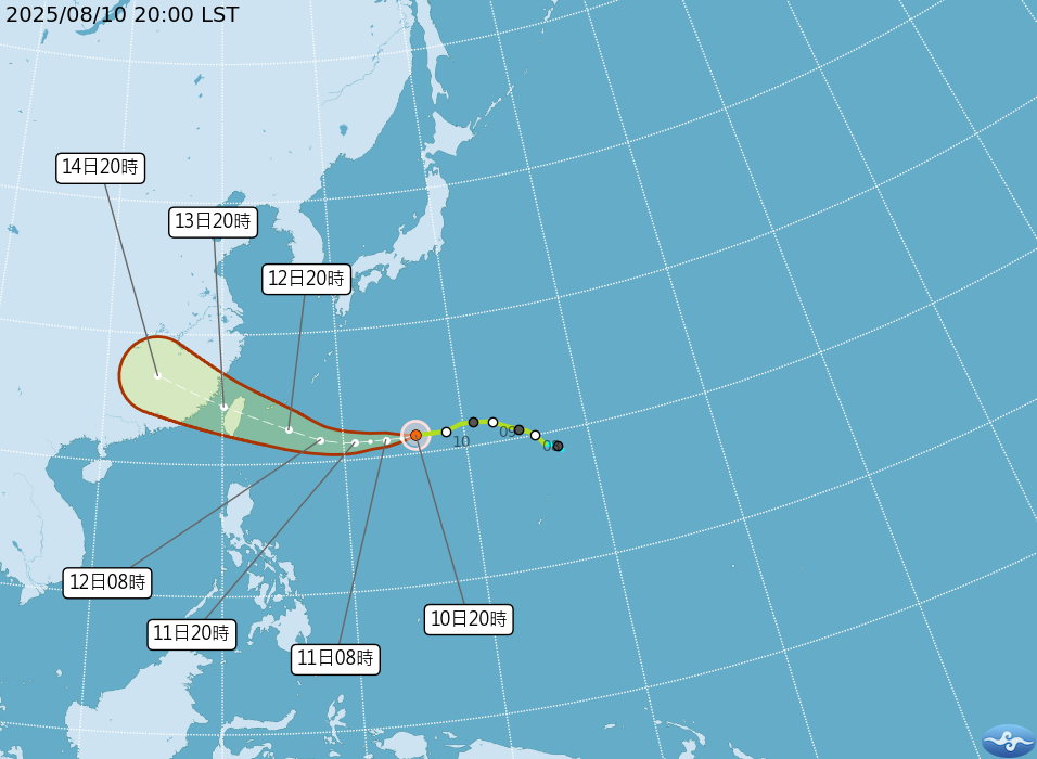 ▲颱風楊柳最新動態。（圖／翻攝自氣象署）