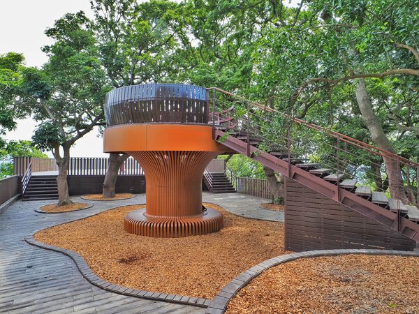 ▲北市大地處以「航運」為靈感，於圓山風景區打造一座「森林方舟」。（圖／大地處提供）