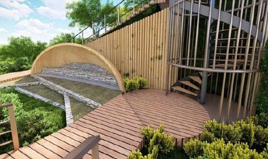 ▲北市大地處以「航運」為靈感，於圓山風景區打造一座「森林方舟」。（圖／大地處提供）