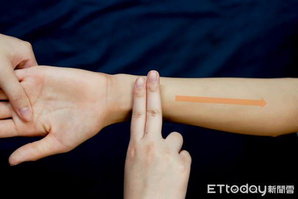 兒童中暑推拿穴位。（圖／台北慈濟醫院提供）