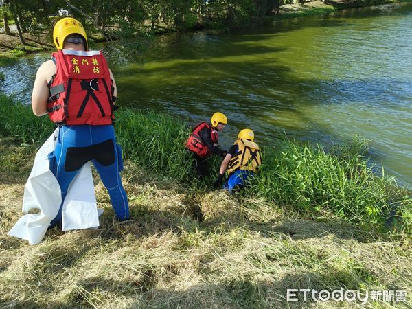 ▲▼金門金沙榮湖溺水案。（圖／記者林名揚翻攝）