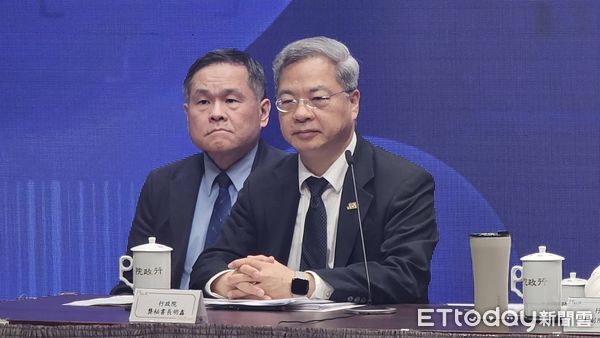 ▲▼秘書長龔明鑫出席行政院「美國對等關稅相關議題及產業支持方案」說明記者會。（圖／記者呂佳賢攝）