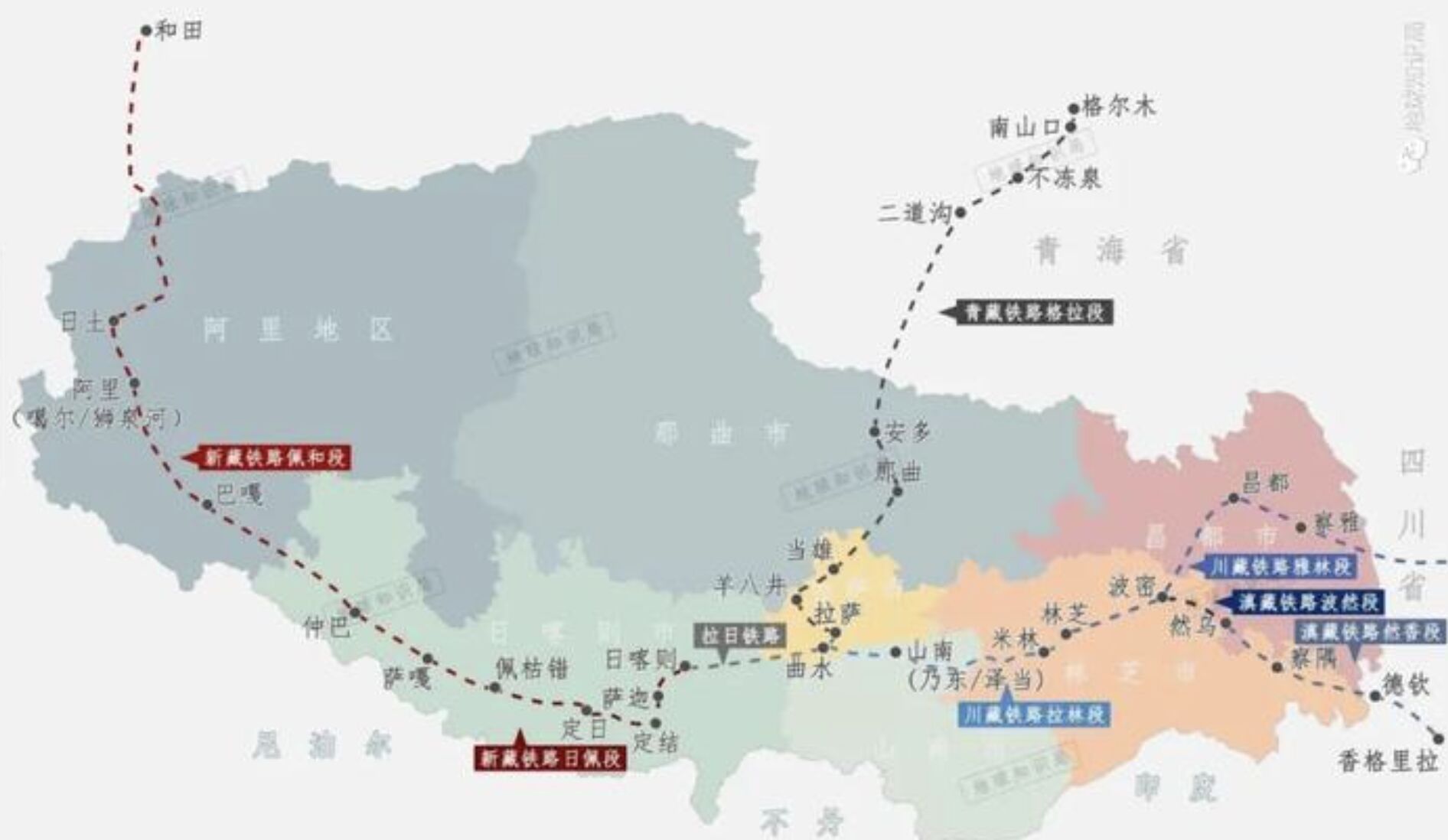 ▲大陸「新藏鐵路」建設計劃啟動，將以鐵路串連中國最大兩省。（圖／翻攝新浪新聞）