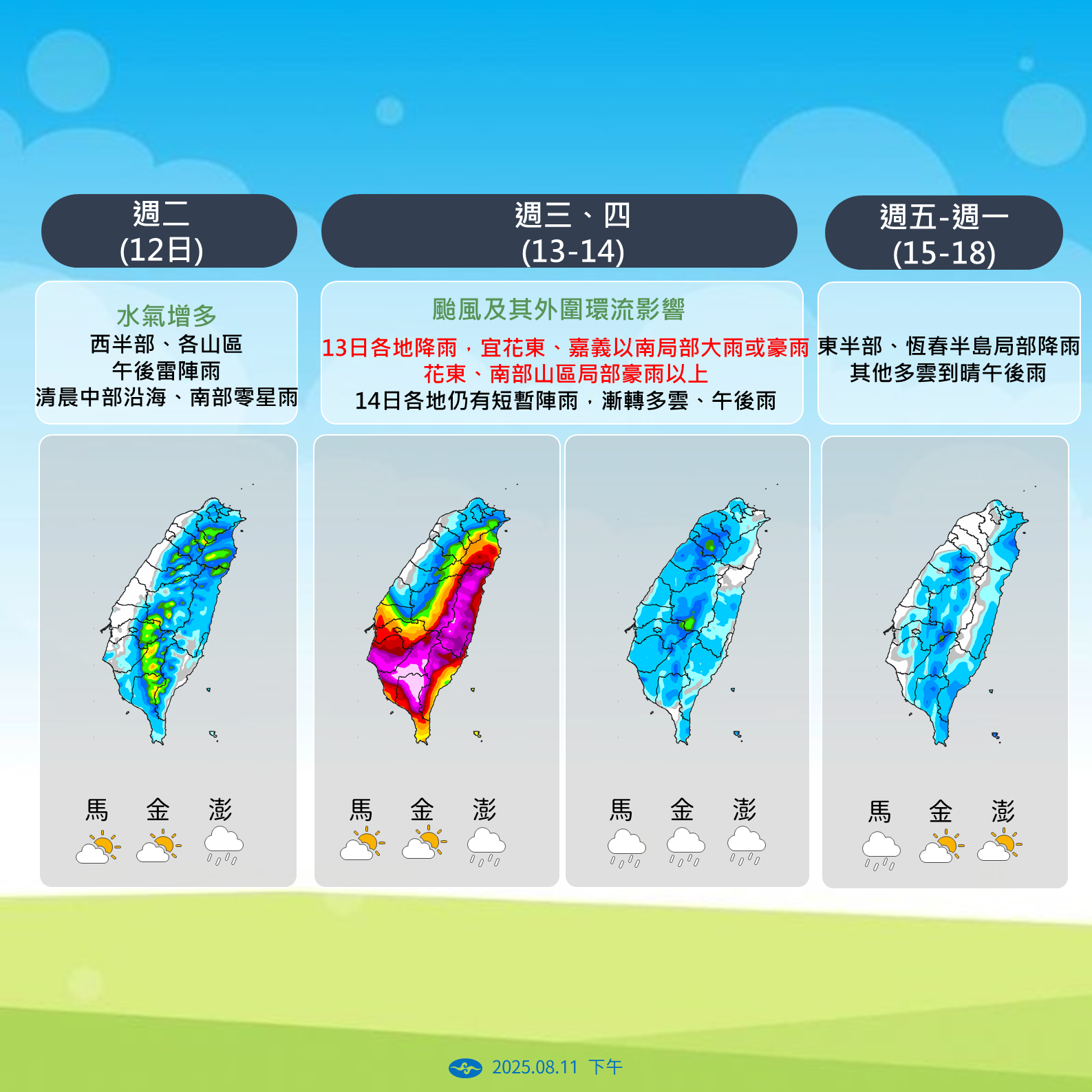 ▲▼楊柳颱風預測路徑。（圖／氣象署提供）