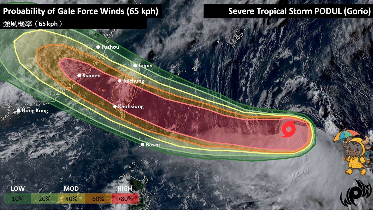 ▲中南部將有高機率出現65公里以上的強風。（圖／翻攝自Facebook／Westernpacificweather.com）