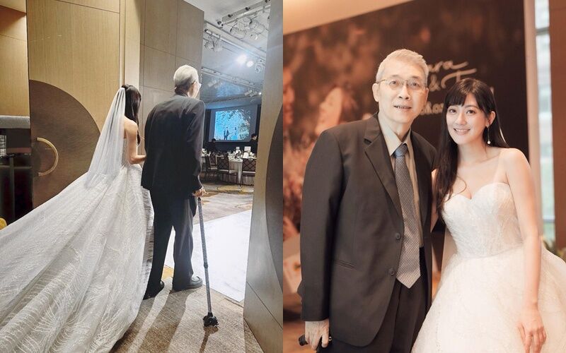 紅毯進場拿拐杖尷尬　林逸欣替爸做「貼心1舉動」！婚禮彩蛋惹哭網
