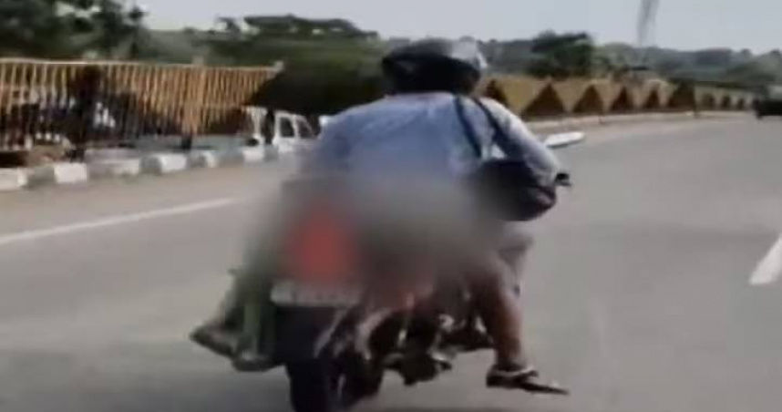 妻遭貨車輾斃「丈夫無助哭喊無人停車」　他將遺體綁機車運回家鄉