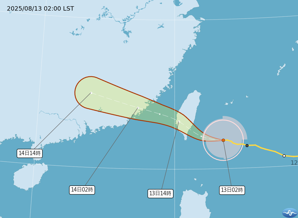 ▲▼楊柳颱風。（圖／中央氣象署）