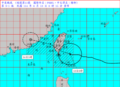快訊／楊柳「長大又增強」達顛峰　06：00暴風圈觸陸