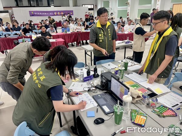 ▲台南市政府在安定區舉辦地震情境桌上演習，檢視跨部門災害應變能力。（記者林東良翻攝，下同）
