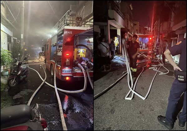 ▲▼嘉義市區6戶木造住宅火警 消防搶救中。（圖／翻攝自臉書／車店里里長馬鳳凰）