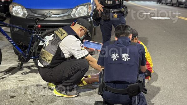 ▲男子酒駕自摔受傷，經過酒測之後還說自己僅有喝2瓶啤酒             。（圖／記者吳奕靖攝）